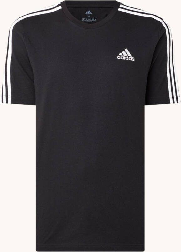 adidas performance T shirt korte mouwen en strepen op schouders