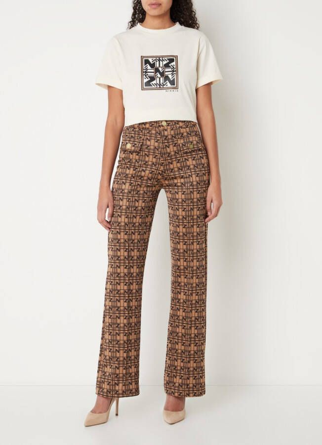 NIKKIE Check T shirt met logoprint