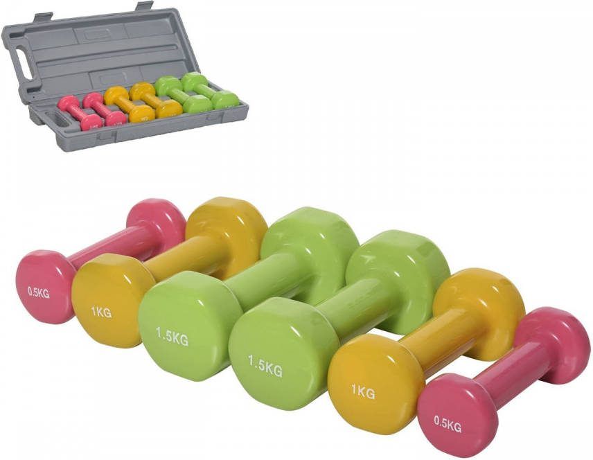 FitGoodz Dumbbell Set Aerobics Set Dumbbells Met Koffer 6 Gewichten