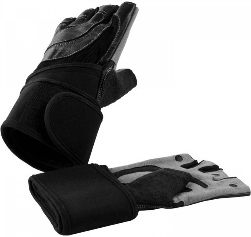 Gorilla Sports Fitness Handschoenen Leer Met Polsbandage