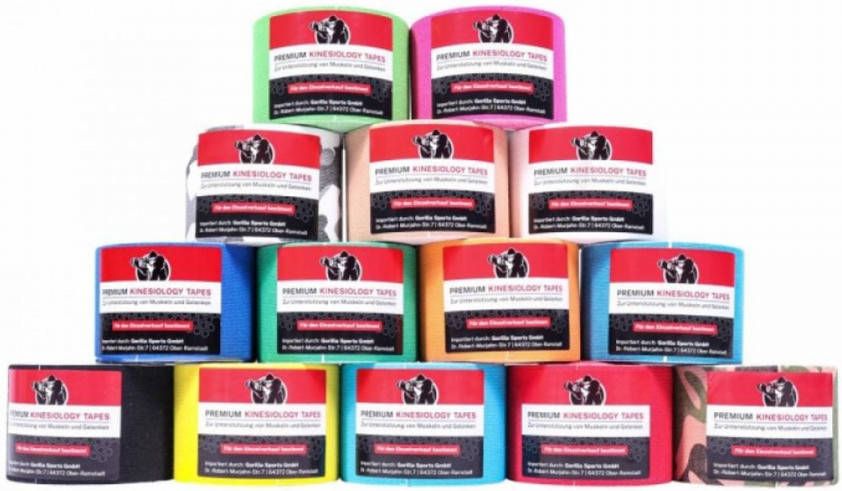 Gorilla Sports G Kinesiologie Tape Sporttape 5 Cm Breed 6 Rollen Blauw
