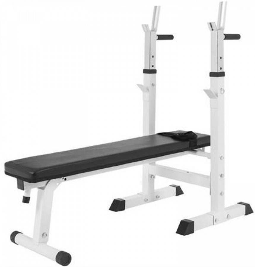 Gorilla Sports Verstelbare Halterbank Wit Fitnessbank Haltersteunen