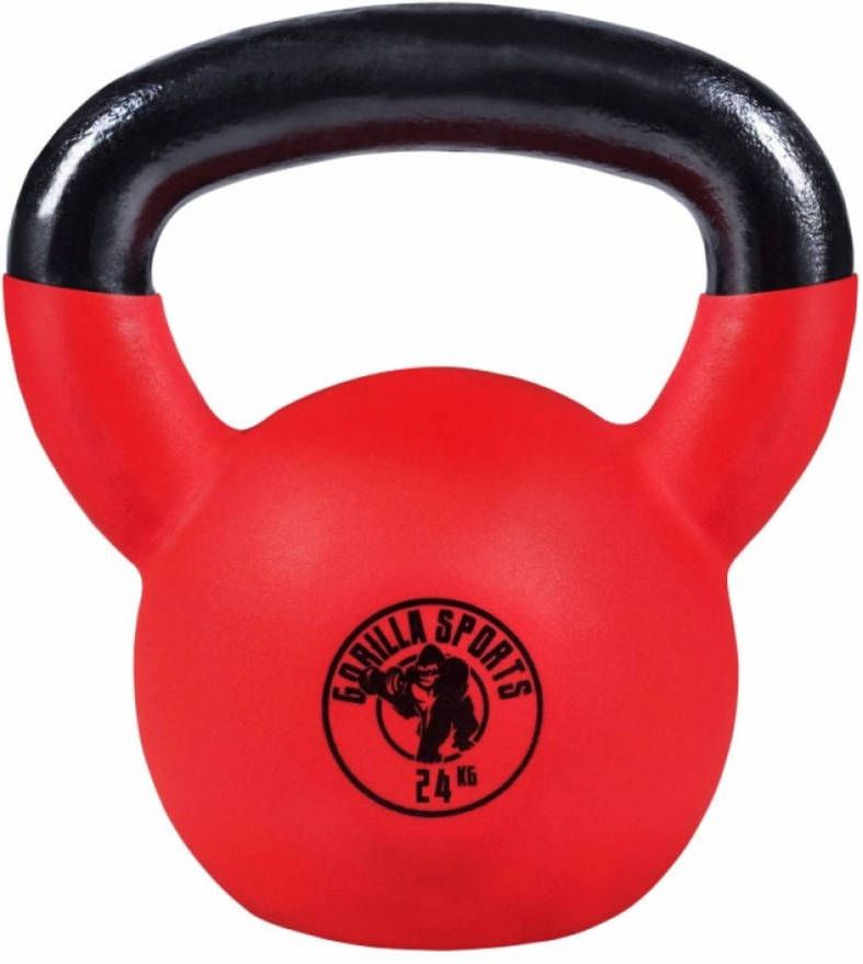 Gorilla Sports Kettlebell Gietijzer(Rubber Coating) 24 Kg