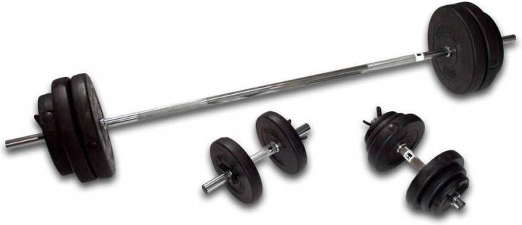 Hammer Fitness Halterset 180 Cm + Dumbbells Totaal 76 Kg