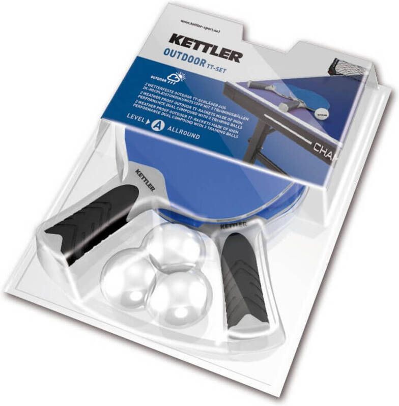 Kettler Tafeltennis Batjesset & 3 Balletjes Outdoor Pingpong Ballen Batjes