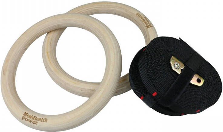 Men&apos, s Health Houten Crossfit Ringen Inclusief Straps