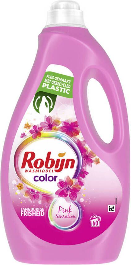 Robijn Color Pink Sensation Wasmiddel Vloeibaar 3 x 60 wasbeurten Voordeelverpakking 180 wasbeurten