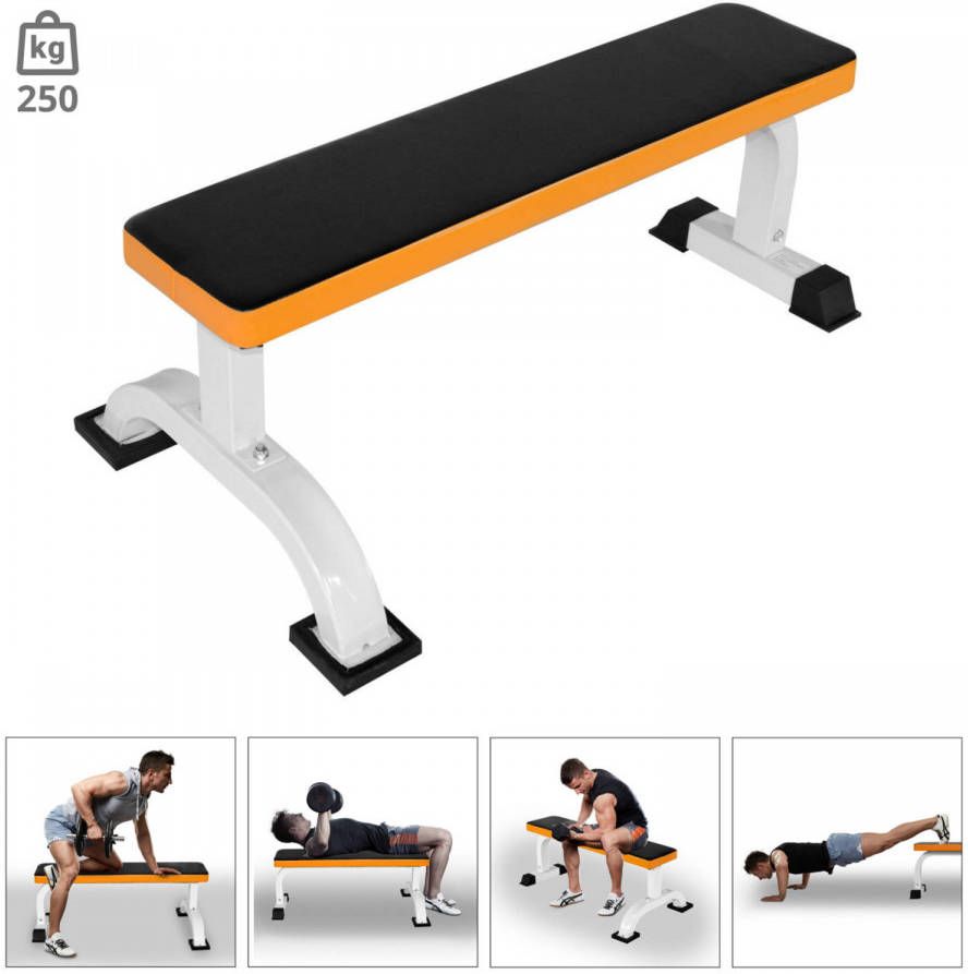 Zenzee Fitgoodz Platte Halterbank Fitnessbank Trainingsbank 200 Kg Belastbaar Staal