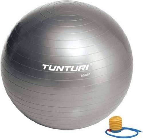 Tunturi Fitnessbal Gymball Swiss ball Ø 90 cm Inclusief pomp Zilver