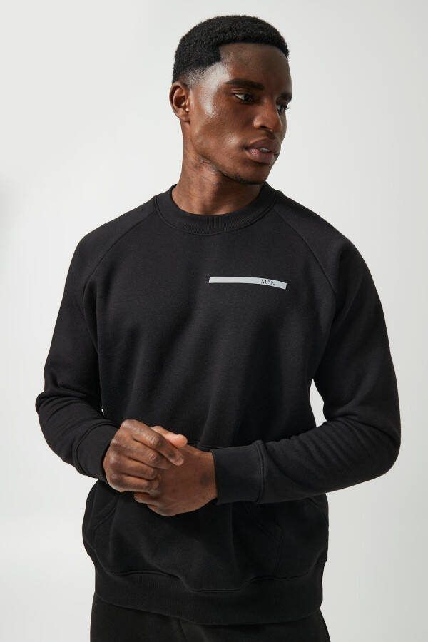 boohoo Man Active Oversized Fitness Trui, Black