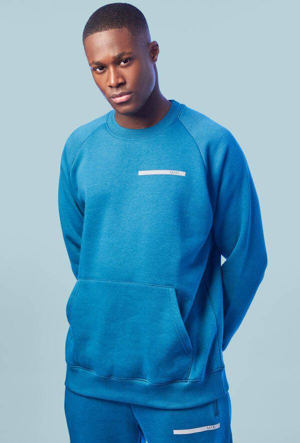 boohoo Man Active Oversized Fitness Trui, Teal