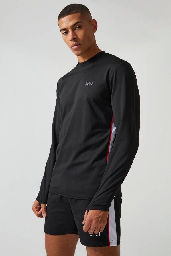 boohoo Man Active Voetbal Trainings Trui, Black