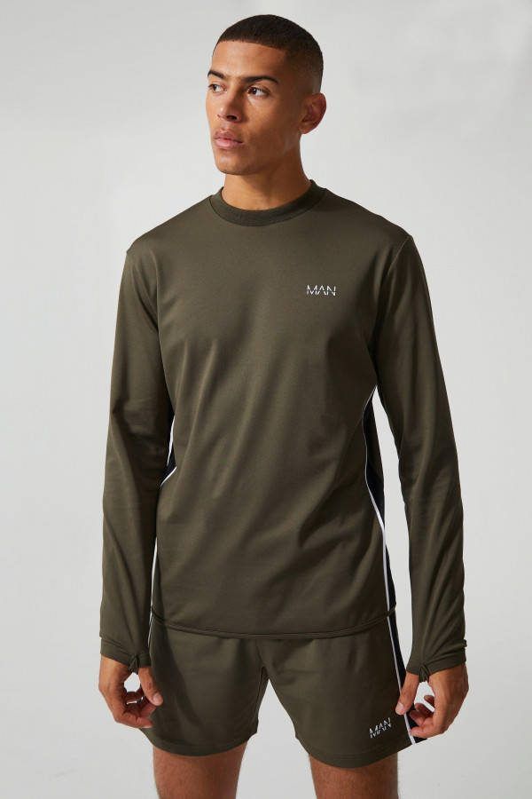 boohoo Man Sport Training Trui, Khaki