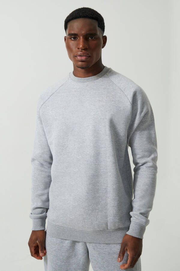 boohoo Tall Man Active Raglan Fitness Trui, Grey Marl