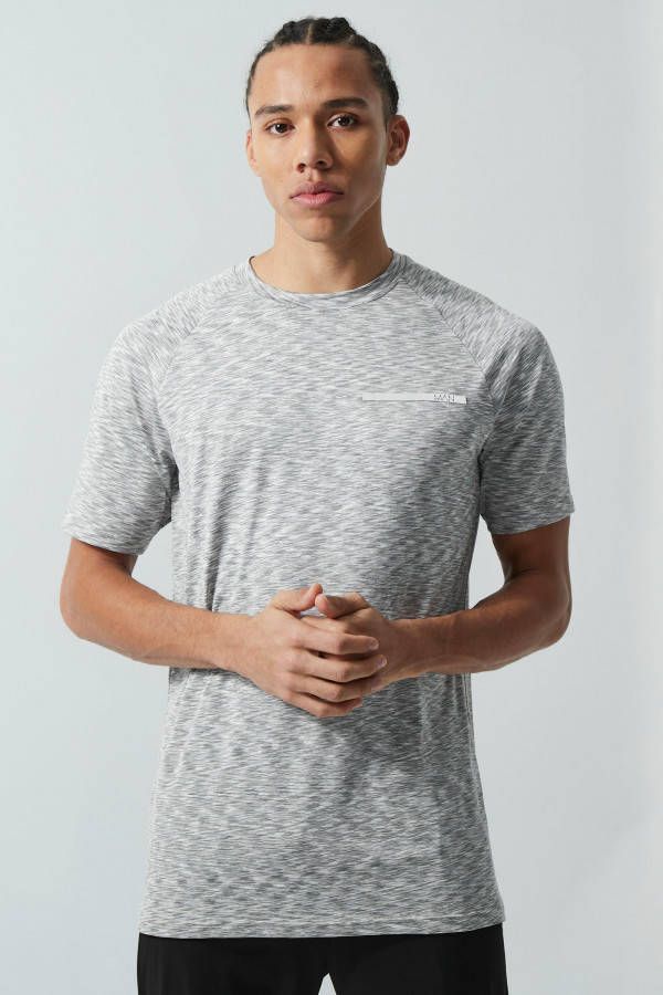 boohoo Tall Mergel Man Active Performance T Shirt, Charcoal