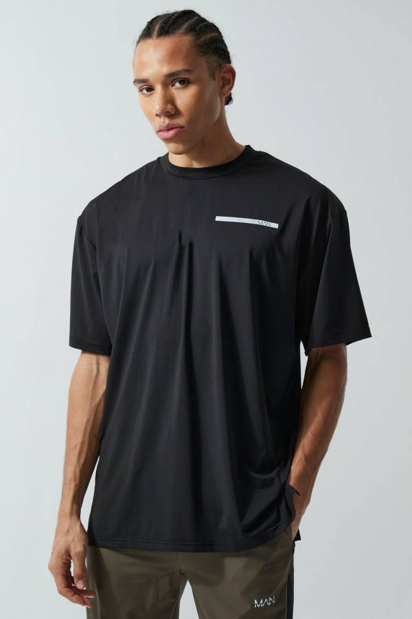 boohoo Tall Oversized Man Active Performance T Shirt, Black