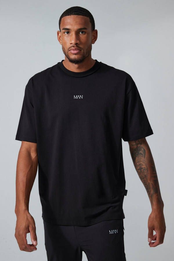 boohoo Tall Oversized Man Active T Shirt Met Naaddetail, Black