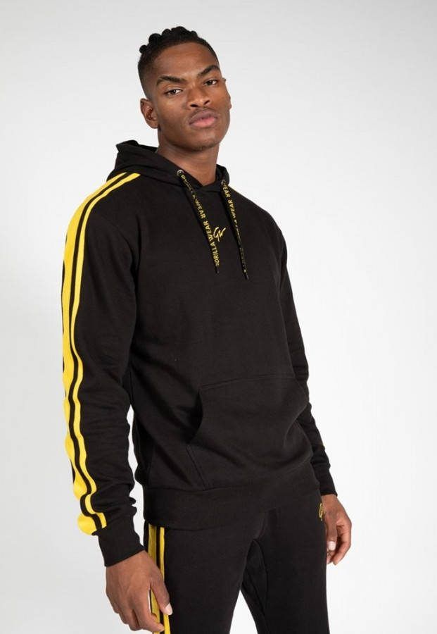 Gorilla Wear Banks Oversized Hoodie Zwart/Geel