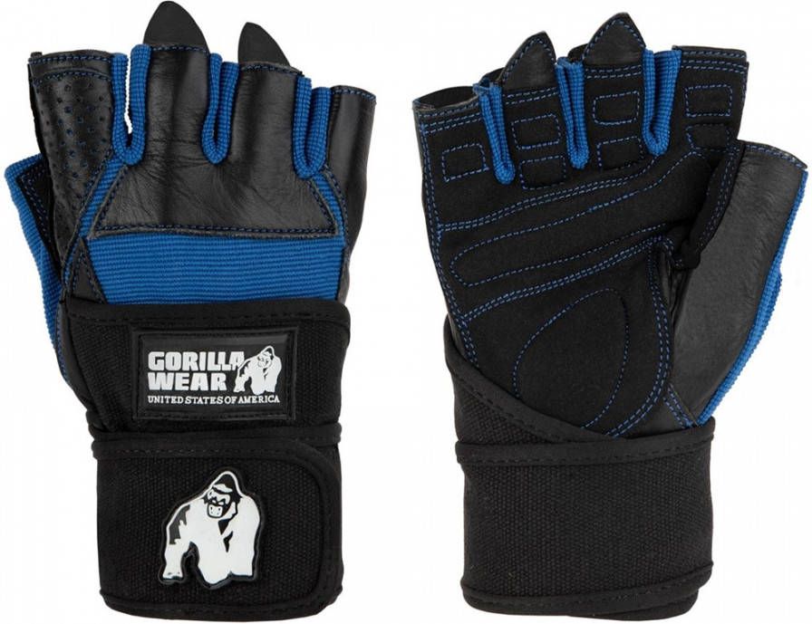 Gorilla Wear Dallas Wrist Wrap Handschoenen Fitness Handschoenen Zwart/Blauw