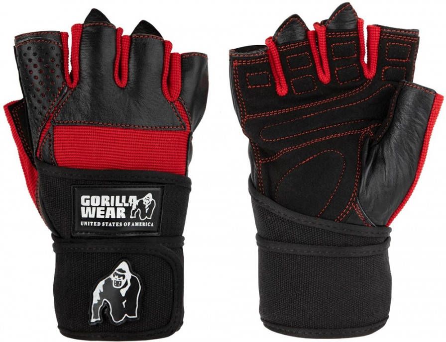 Gorilla Wear Dallas Wrist Wrap Handschoenen Fitness Handschoenen Zwart/Rood