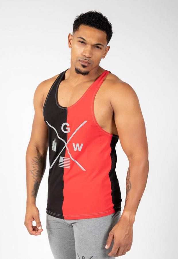 Gorilla Wear Sterling Tank Top Zwart/Rood 2XL