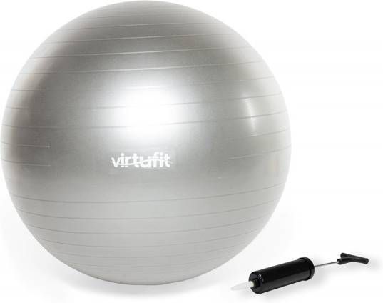 VirtuFit Anti Burst Fitnessbal Pro Gymbal Swiss Ball met Pomp Grijs 75 cm