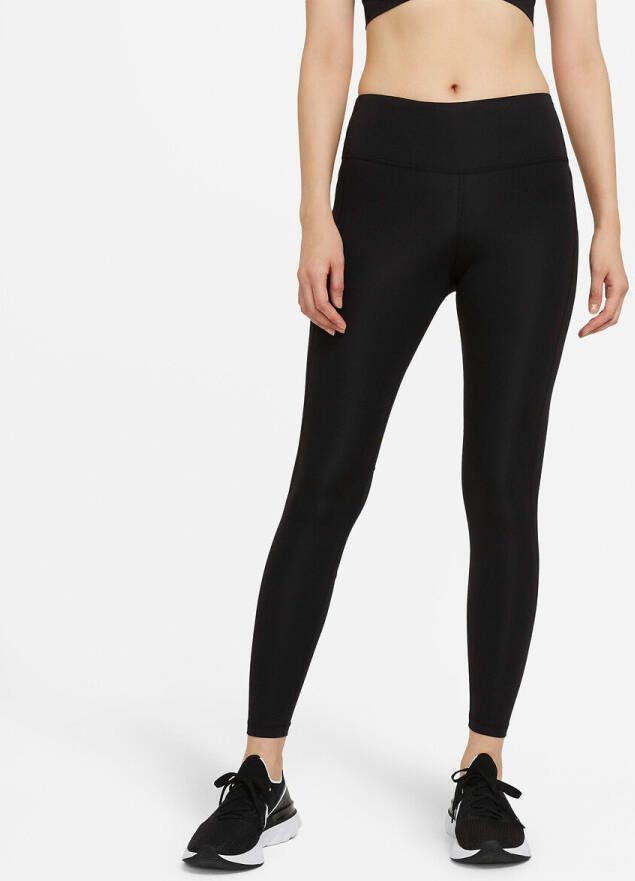 Nike Epic Fast Hardlooplegging met halfhoge taille en zak voor dames Black Dames