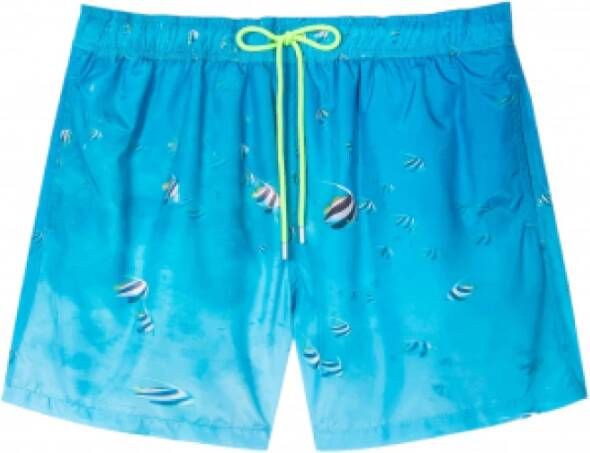 Paul Smith Fish bath shorts , Blauw, Heren