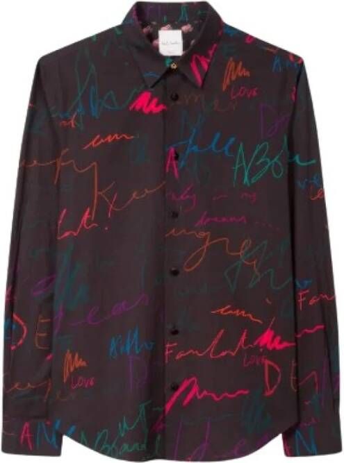 Paul Smith Slim fit overhemd met Ideas Script print , Zwart, Heren