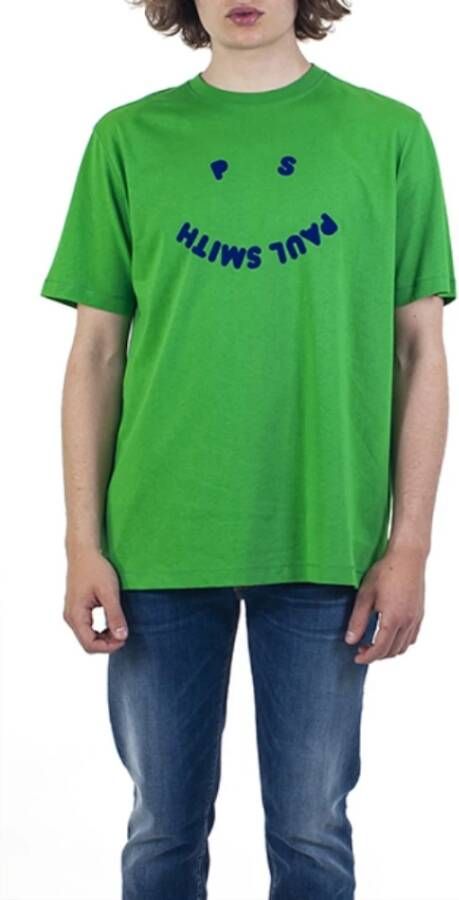 Paul Smith Camiseta m/c gelukkig , Groen, Heren
