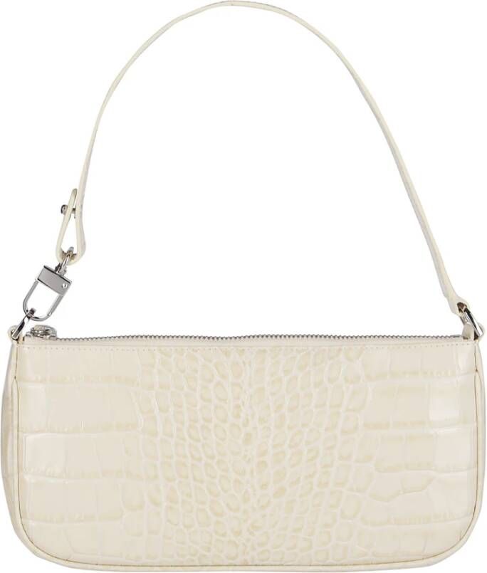 By FAR croco embossed leather rachel bag , Beige, Dames