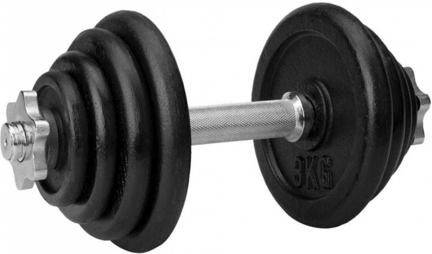 Avento Halterset 35 Cm 15 Kilo Staal Zwart/chroom 11 delig