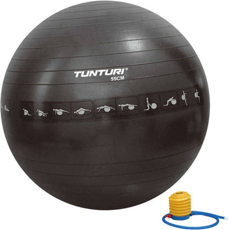 Tunturi Anti Burst Fitnessbal Gymbal Zwart 90 cm