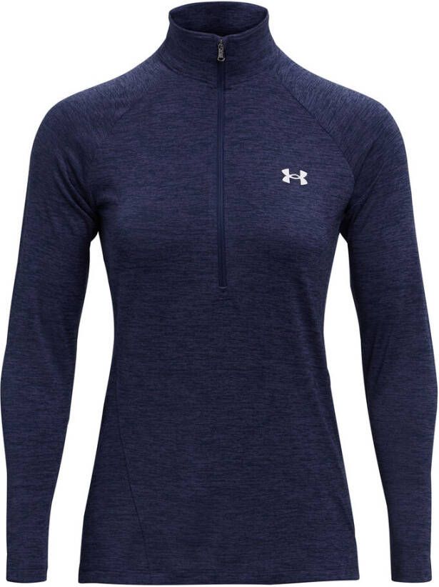 Under Armour Damesshirt Tech™ Twist met korte rits Midnight Marineblauw/Cadet/Metalen Zilver