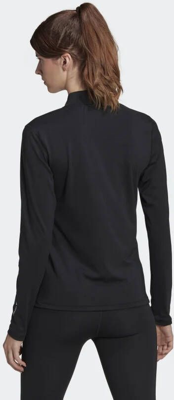 adidas Trainingsshirt Techfit Kwartrits Zwart/Wit Vrouw