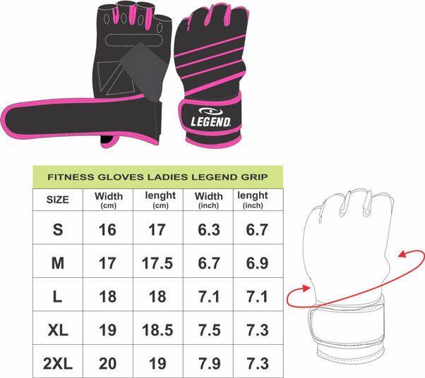 Fietsaccessoires Legend Sports Fitness Handschoen Dames Legend Grip Roze