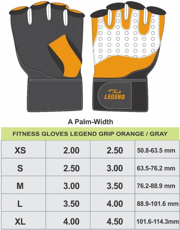 Fietsaccessoires Legend Sports Fitness Handschoenen Legend Grip Oranje/grijs