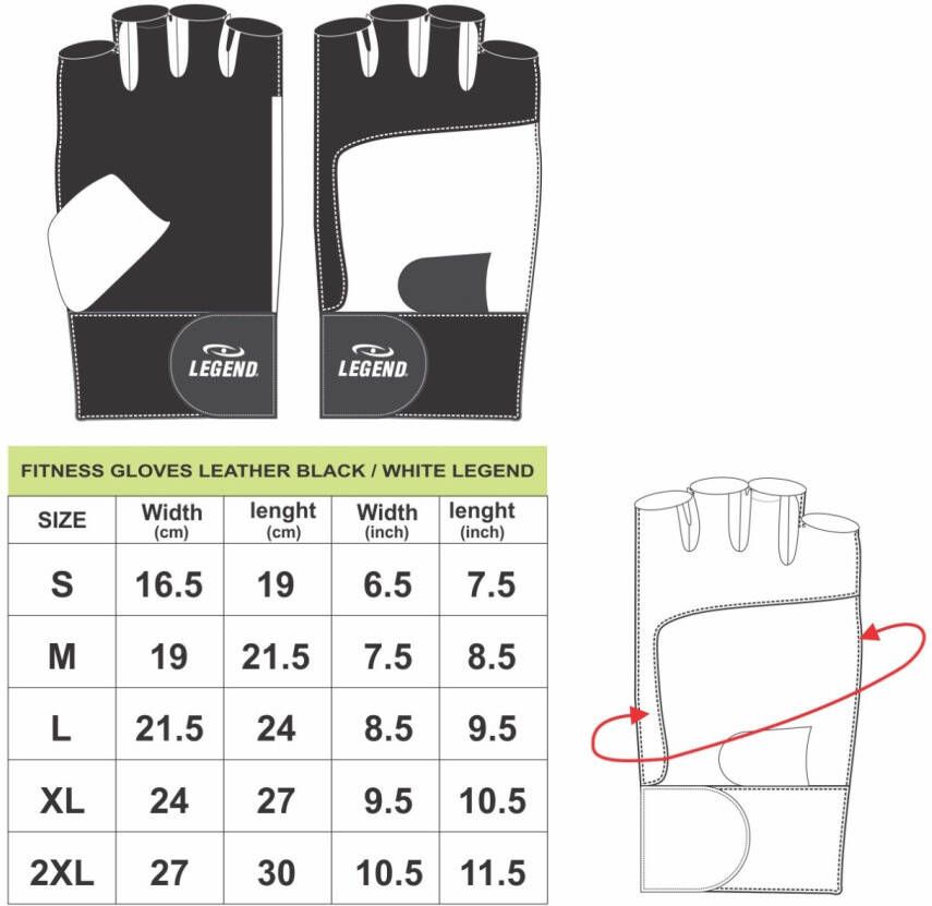 Fietsaccessoires Legend Sports Fitness Handschoenen Leder Zwart/rood Legend