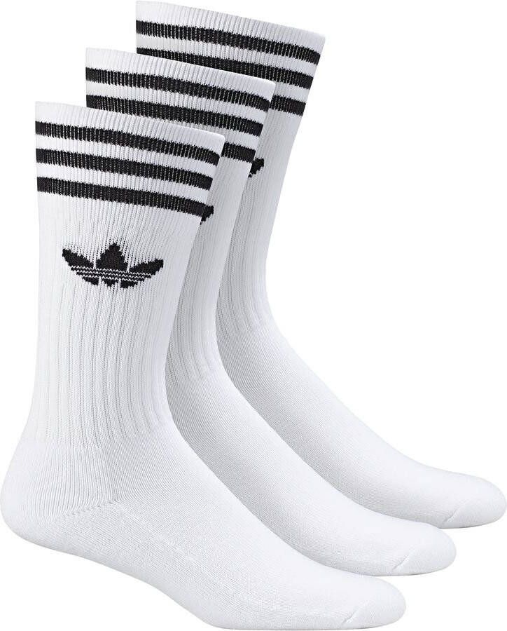 adidas Originals Kousen Solid Crew 3 Pak Wit/Zwart