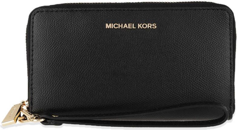 Michael kors Jet Set Large Flat MF Phn Case Zwart Portemonnee