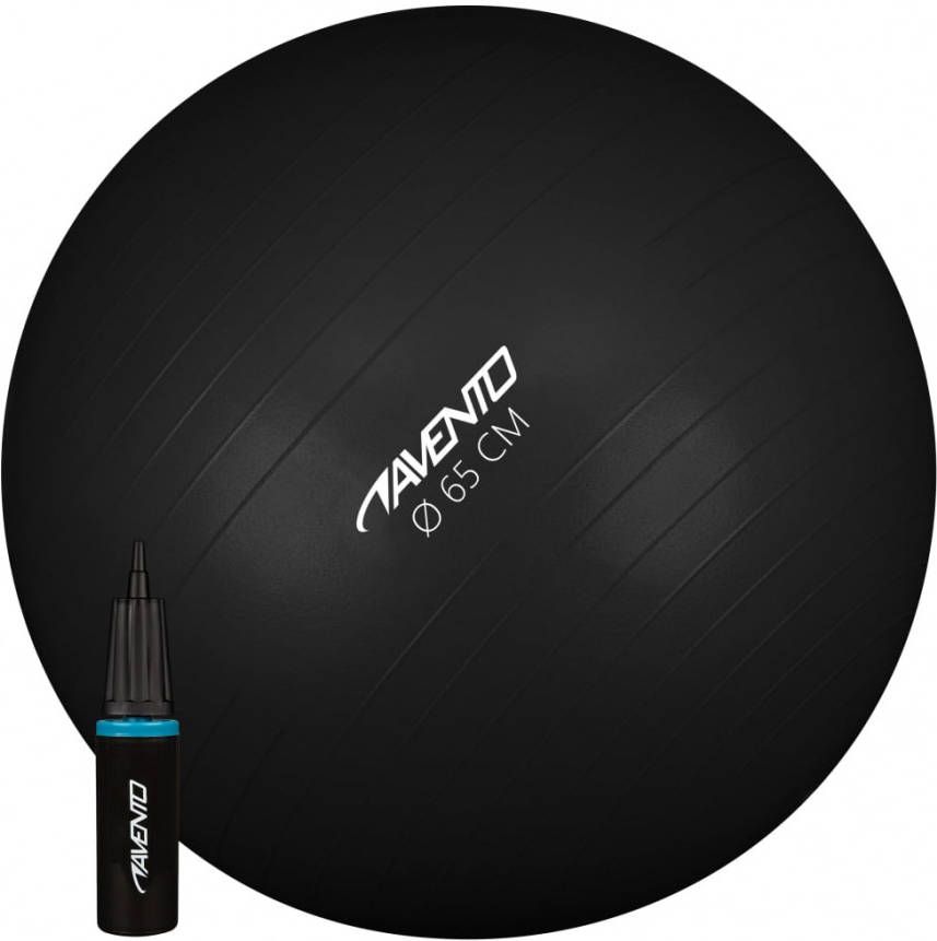 Avento Fitnessbal 65 Cm Pvc Zwart 2 delig