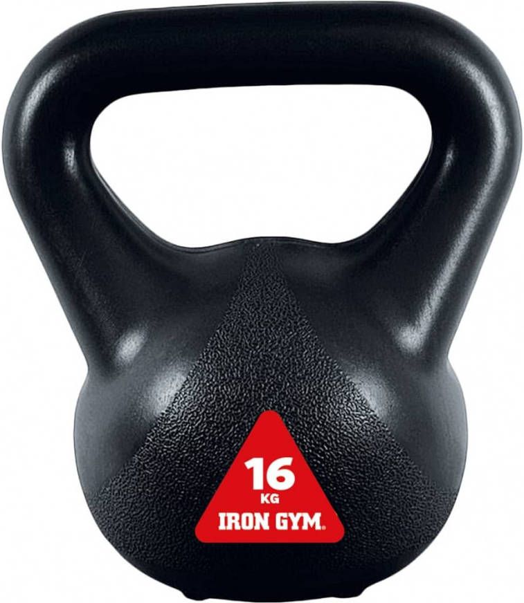 Iron Gym Vinyl Kettlebell Zwart 16 kg