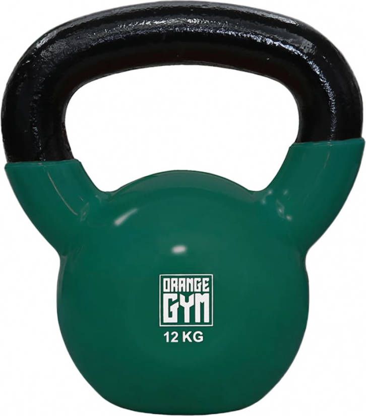 Orange Gym Kettlebell Vinyl 12 kg donkergroen