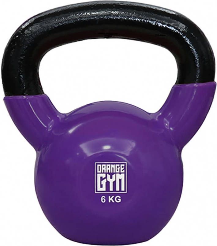 Orange Gym Kettlebell Vinyl 6 kg paars