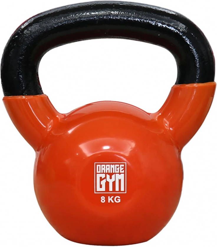 Orange Gym Kettlebell Vinyl 8 kg rood