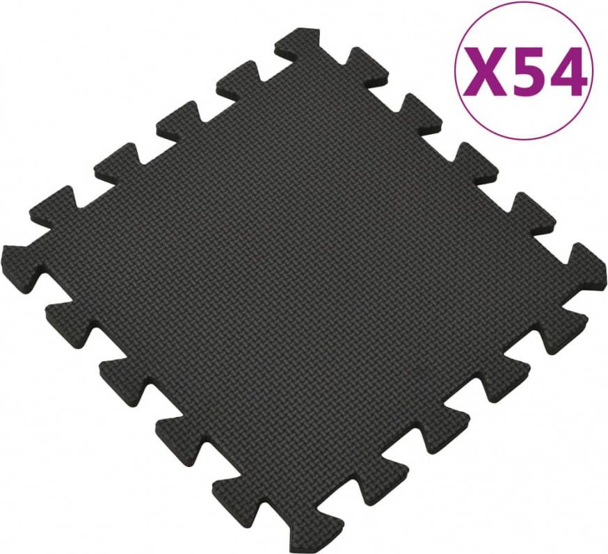 VIDAXL 54x Vloermatten 4, 86 ㎡, EVA schuim zwart