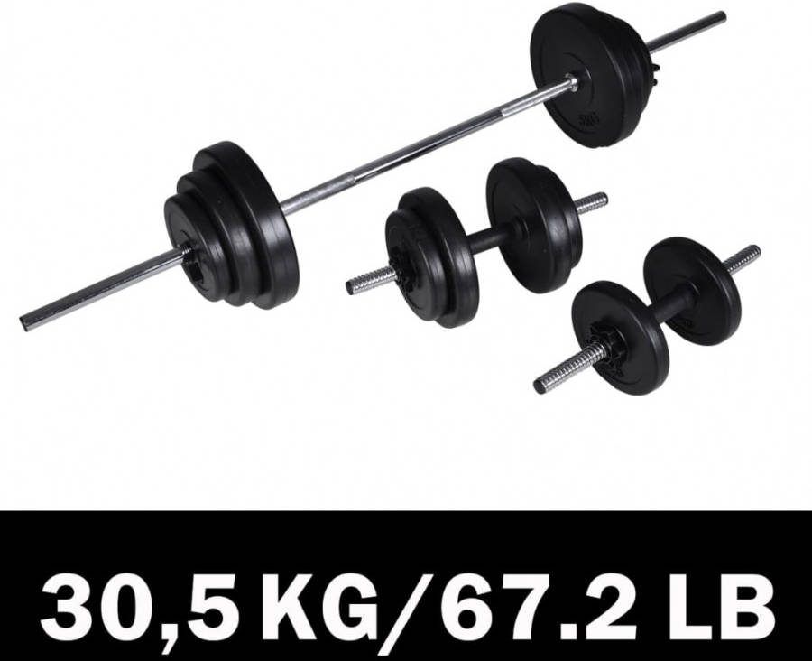 VIDAXL Barbell en dumbbellset 30, 5 kg