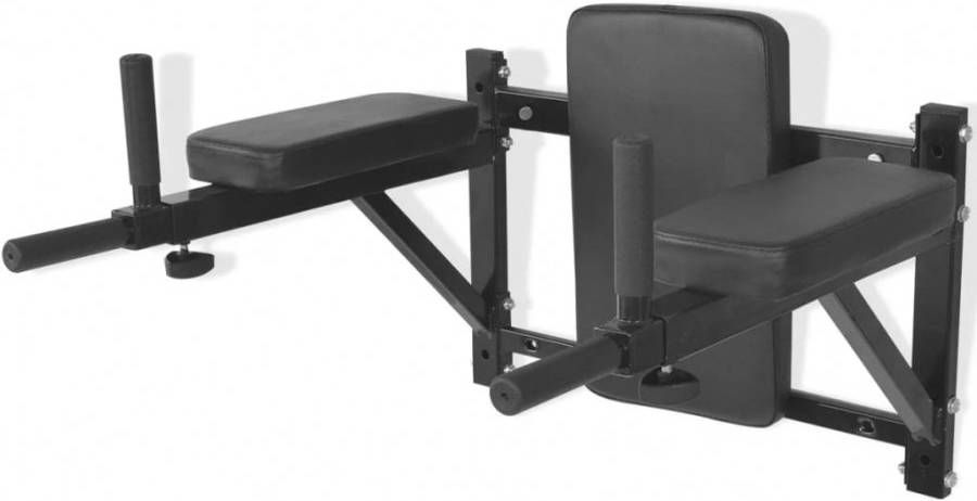 VIDAXL Dipstation fitnessapparaat wandgemonteerd zwart