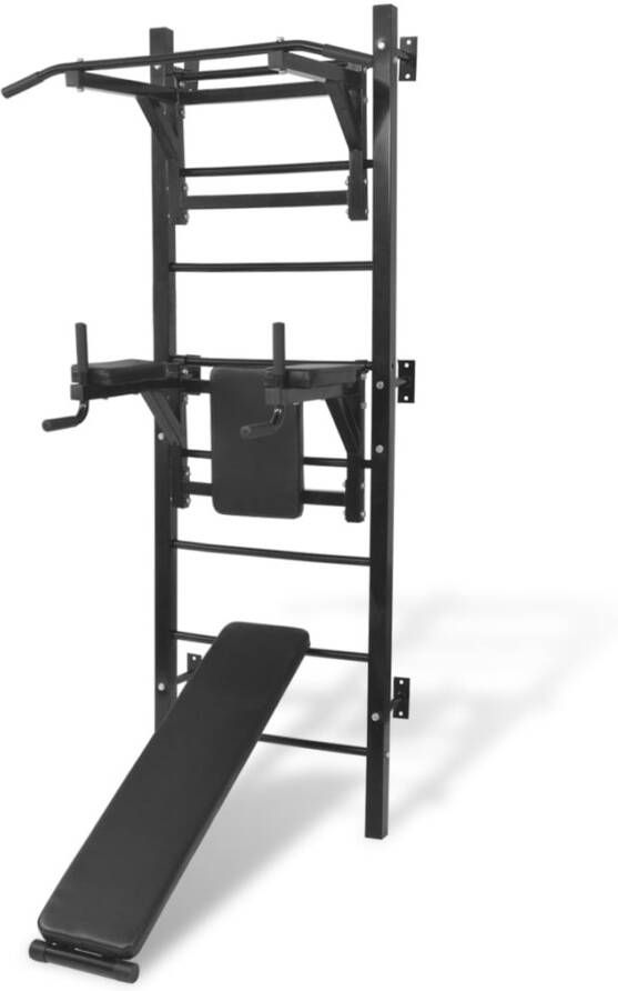 VIDAXL Fitnessapparaat wandgemonteerd zwart