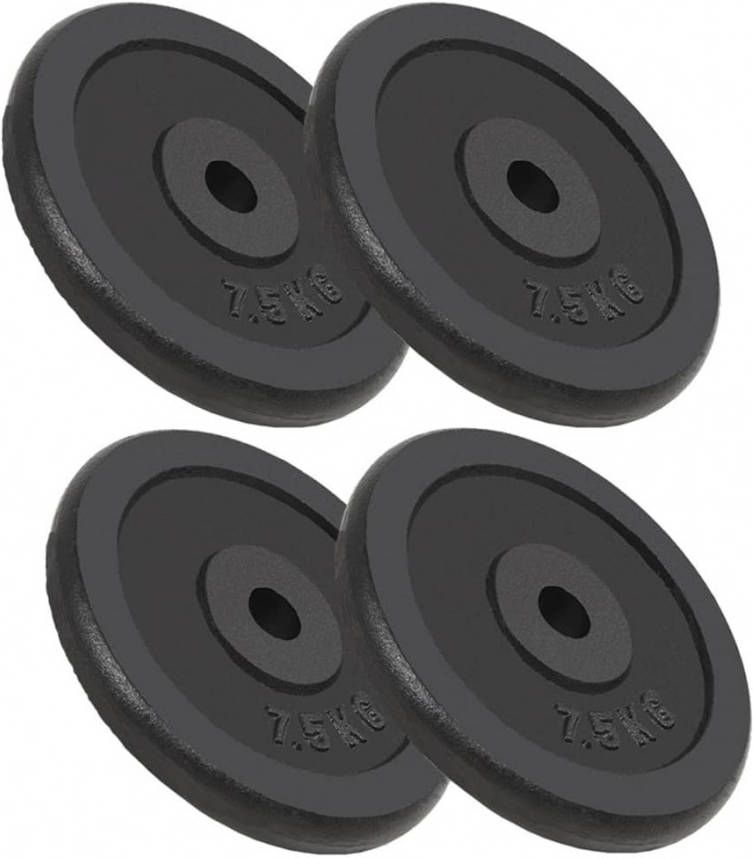 VIDAXL Halterschijven 4 st 4x7, 5 kg gietijzer